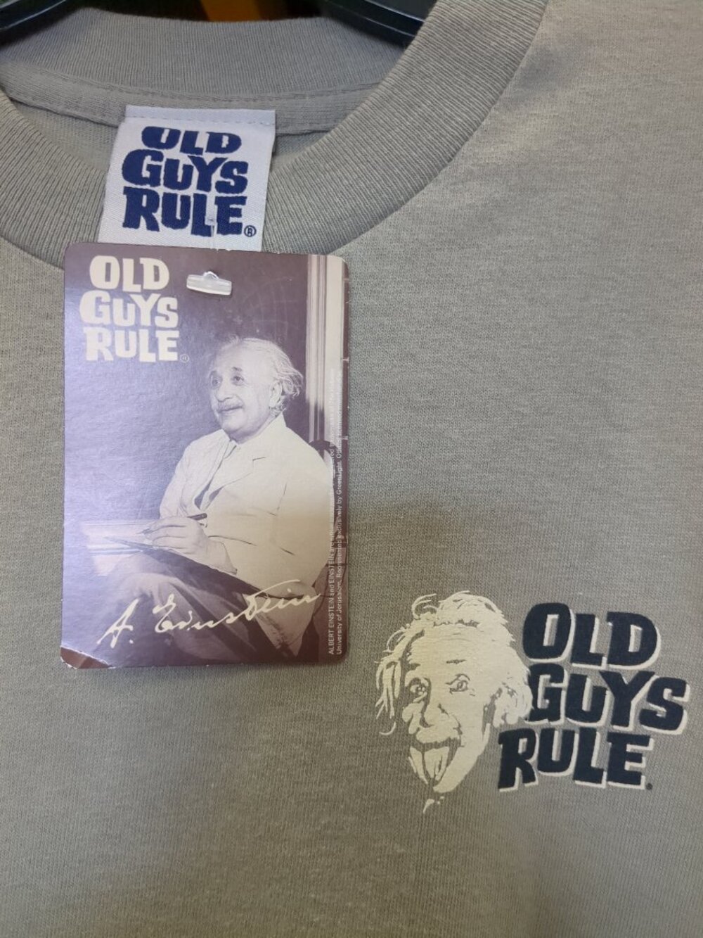 Vintage Old Guys Rule Einstein Shirt Sleeve Tee Shirt - Picture 2 of 10